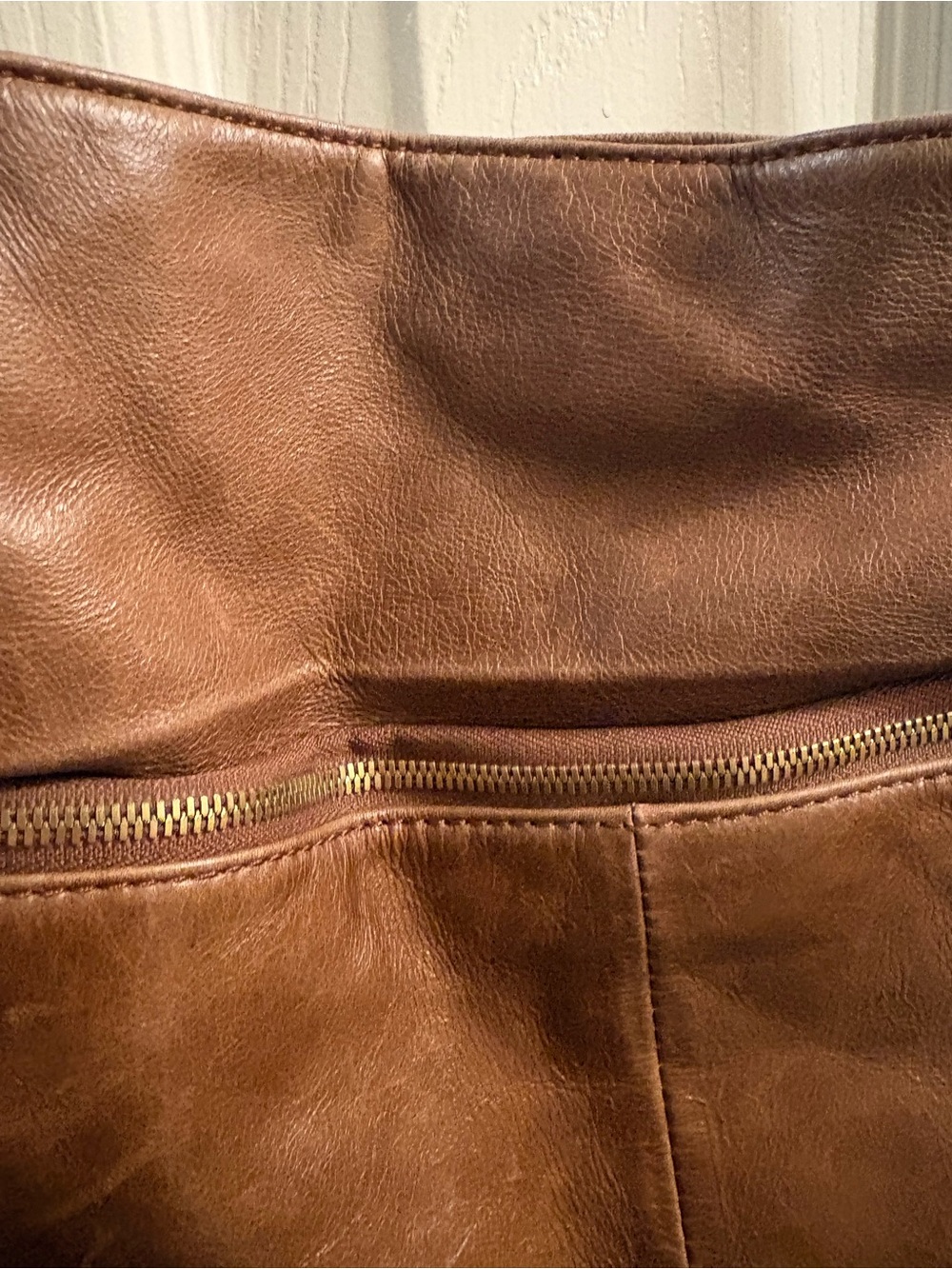 HOBO Cognac Brown Leather Tote with Perforated Straps - Picture 8 of 15